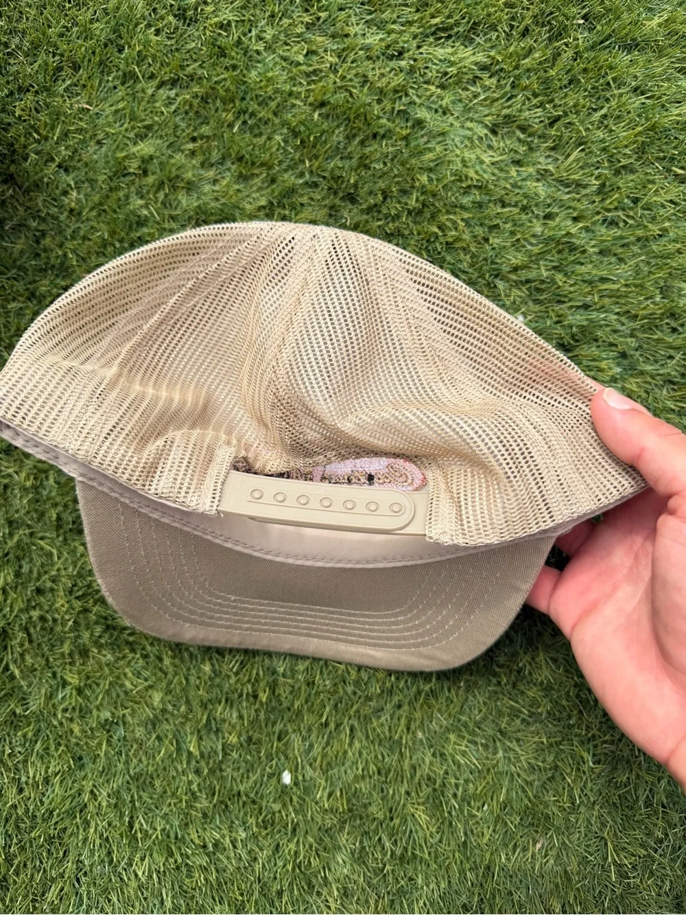 Custom Meats Tan Trucker Hat with Embroidered Logo